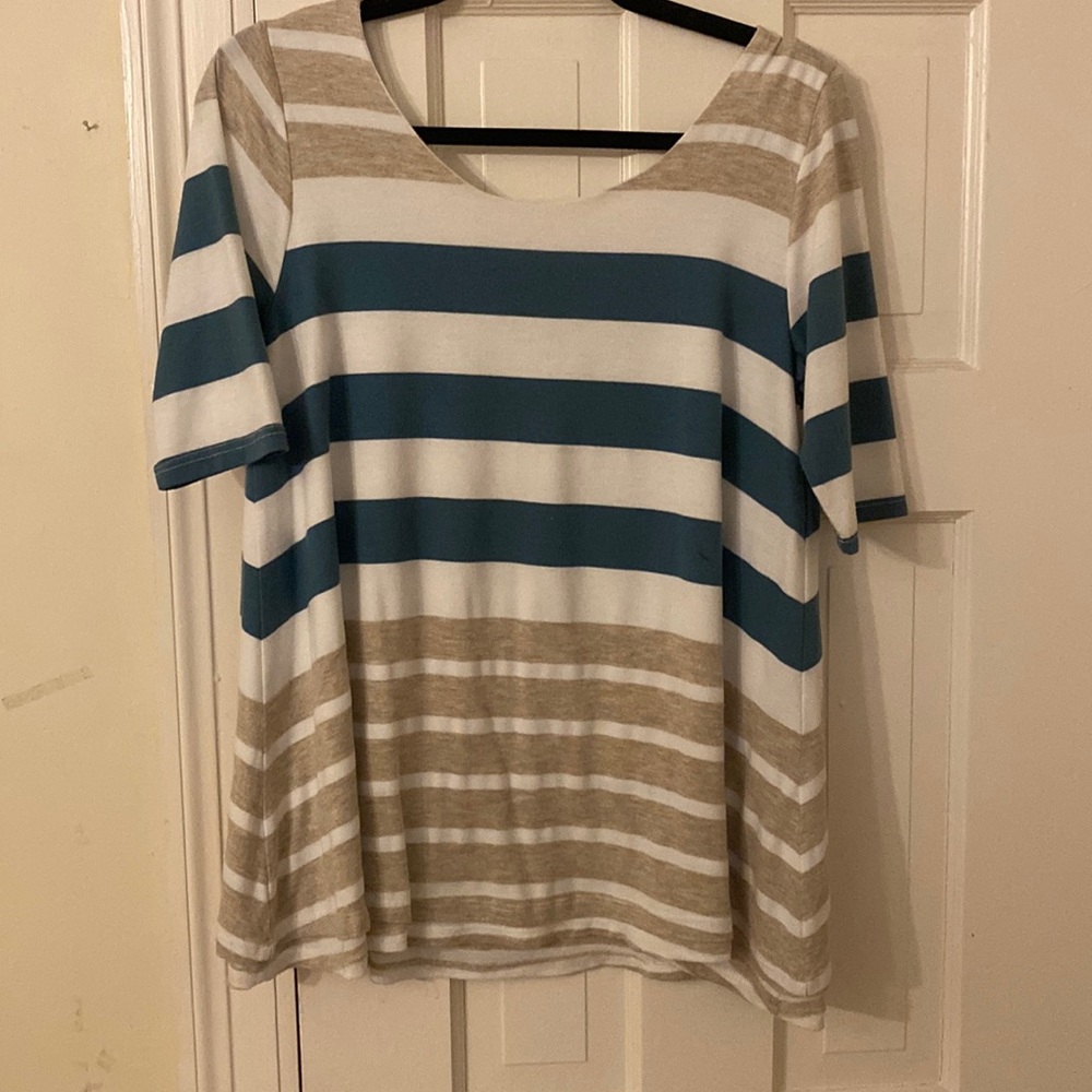 Anthropology short sleeve stripped shirt